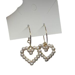 Gold, heart hoop, earings